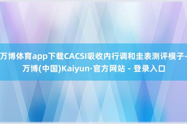 万博体育app下载CACSI吸收内行调和圭表测评模子-万博(中国)Kaiyun·官方网站 - 登录入口